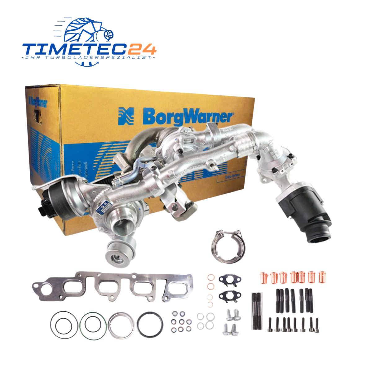 Neuer Original Bi-Turbolader VW T5 T6 2.0 BiTDI 180 PS CFCA – 10009880098 / 03L145715J + Montagesatz 1 Neuer Original Bi-Turbolader VW Transporter T5 T6 2.0BiTDI 180PS CFCA 10009880098 + Montagesatz