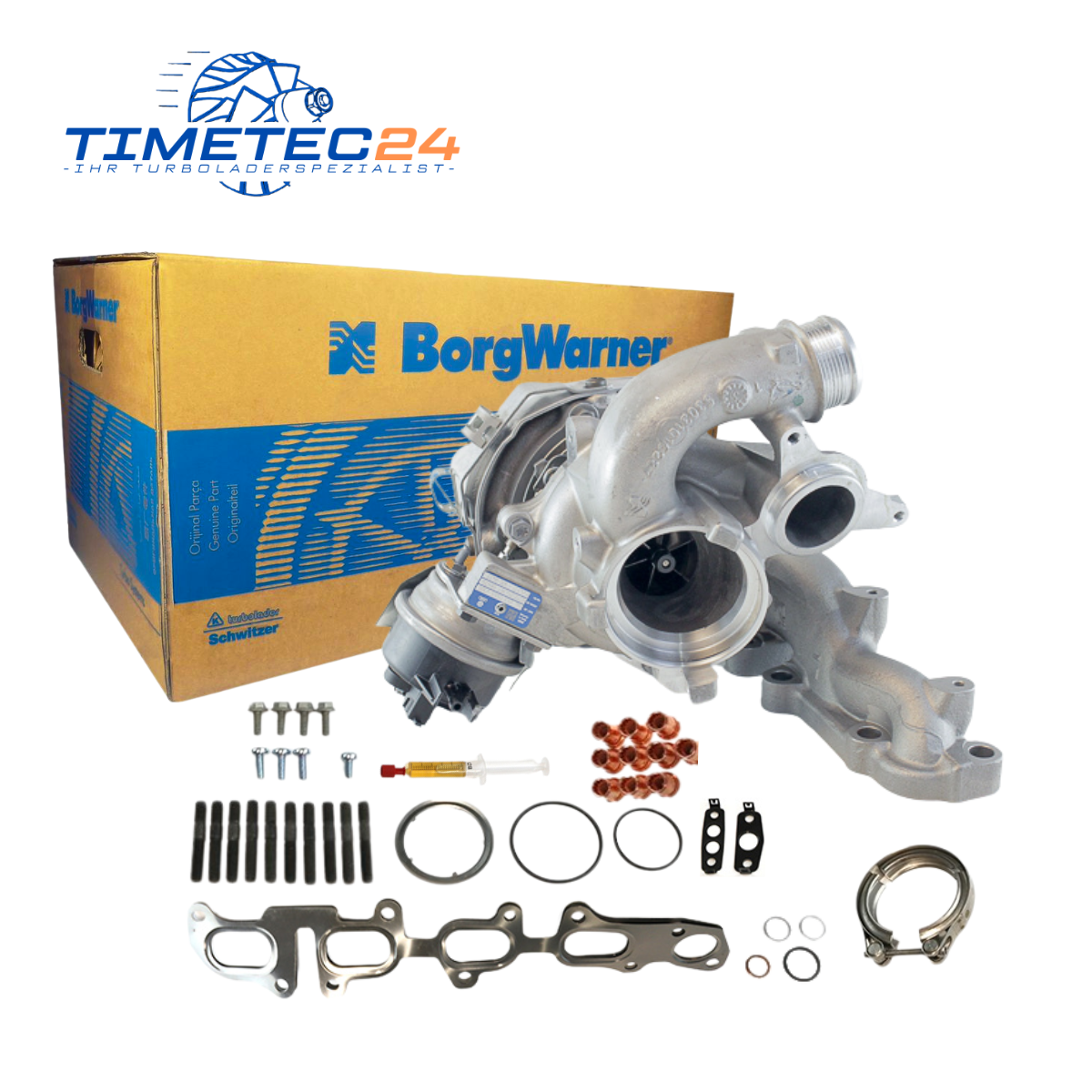 Original RED Turbolader VW SKODA 2.0 TDI 4motion – 04L253056MX / 53039900477 + Montagesatz 1 Neuer Original Turbolader AUDI SEAT SKODA VW 2.0TDI 190PS 04L253056M + Montagesatz