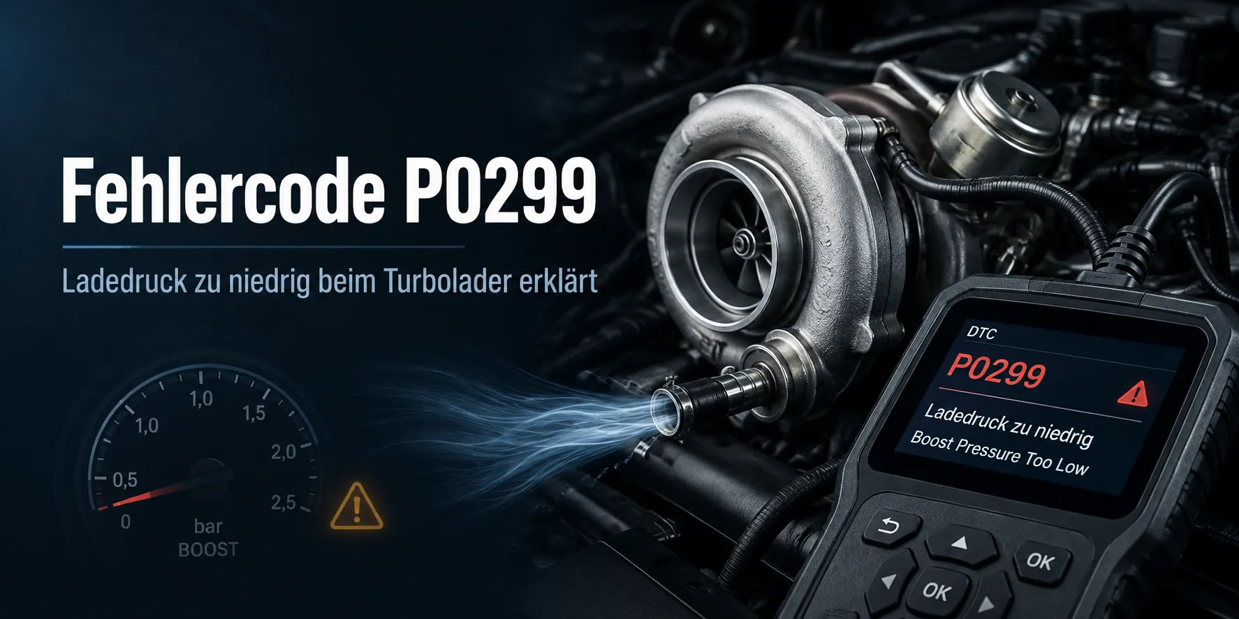 Fehlercode P0299 – Ladedruck zu niedrig beim Turbolader erklärt